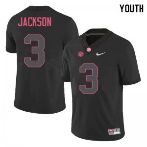 NCAA Youth Alabama Crimson Tide #3 Kareem Jackson Stitched College Nike Authentic Black Football Jersey VU17A77KN